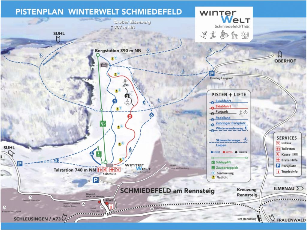 Pistenplan Winterwelt Schmiedefeld Suhl Tourismus